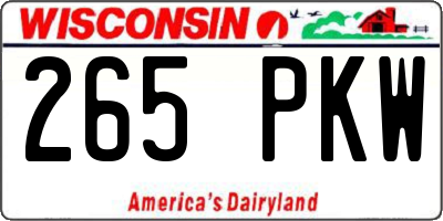WI license plate 265PKW