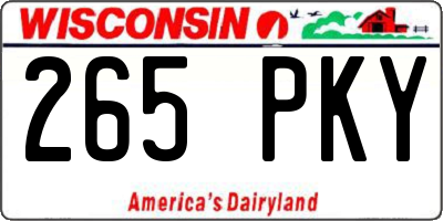 WI license plate 265PKY