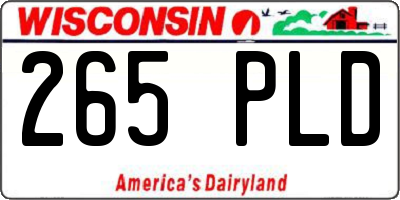 WI license plate 265PLD