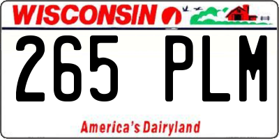 WI license plate 265PLM