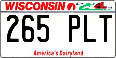 WI license plate 265PLT