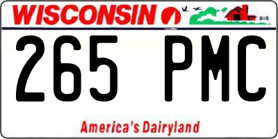 WI license plate 265PMC