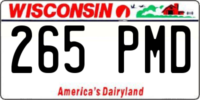WI license plate 265PMD