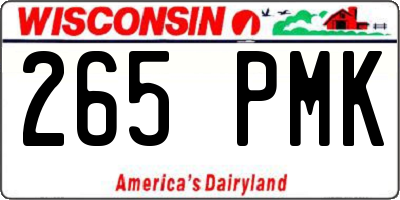 WI license plate 265PMK