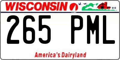 WI license plate 265PML