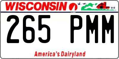 WI license plate 265PMM