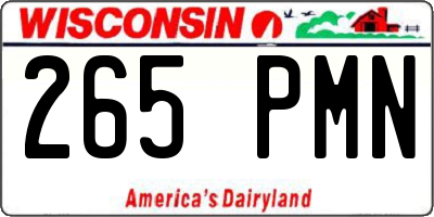 WI license plate 265PMN