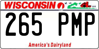WI license plate 265PMP