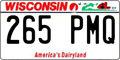 WI license plate 265PMQ
