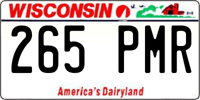 WI license plate 265PMR