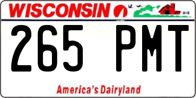 WI license plate 265PMT
