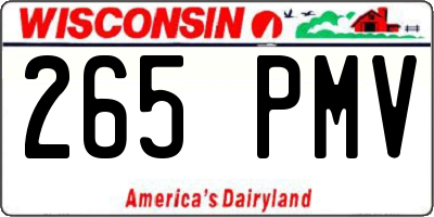 WI license plate 265PMV
