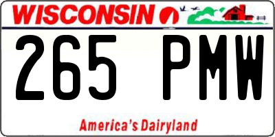 WI license plate 265PMW