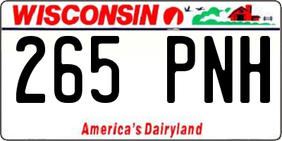 WI license plate 265PNH