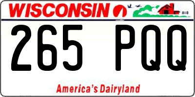 WI license plate 265PQQ