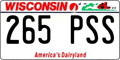 WI license plate 265PSS