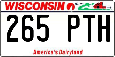 WI license plate 265PTH
