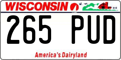 WI license plate 265PUD