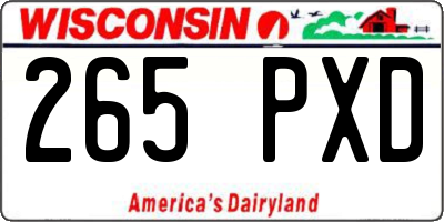 WI license plate 265PXD