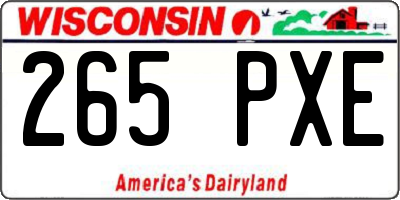 WI license plate 265PXE