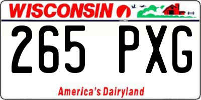 WI license plate 265PXG