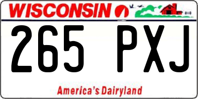 WI license plate 265PXJ