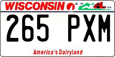WI license plate 265PXM