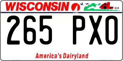 WI license plate 265PXO