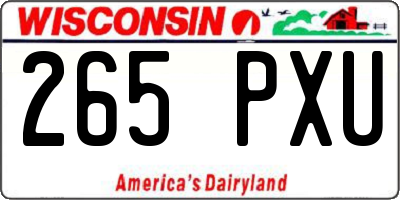 WI license plate 265PXU