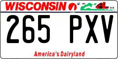 WI license plate 265PXV