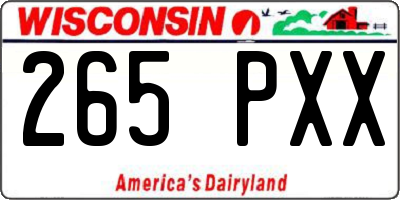 WI license plate 265PXX