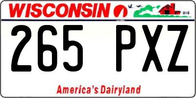 WI license plate 265PXZ