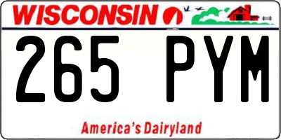 WI license plate 265PYM
