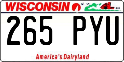 WI license plate 265PYU