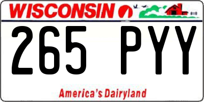 WI license plate 265PYY