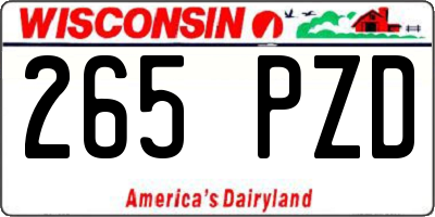 WI license plate 265PZD