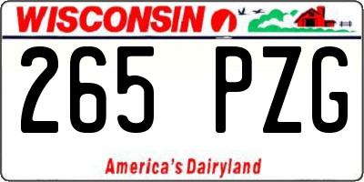 WI license plate 265PZG
