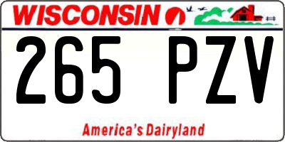 WI license plate 265PZV