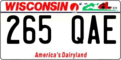 WI license plate 265QAE