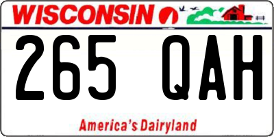 WI license plate 265QAH