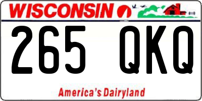 WI license plate 265QKQ