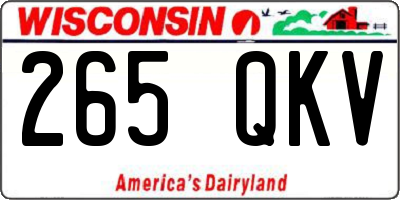 WI license plate 265QKV