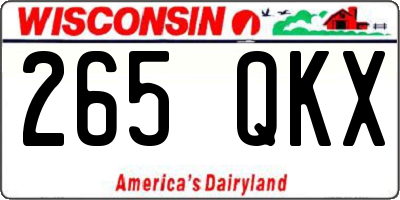 WI license plate 265QKX