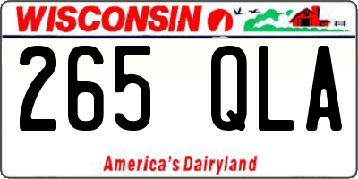 WI license plate 265QLA