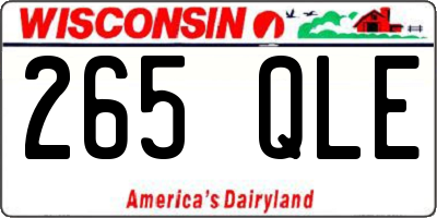 WI license plate 265QLE