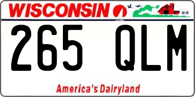 WI license plate 265QLM