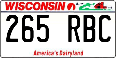 WI license plate 265RBC