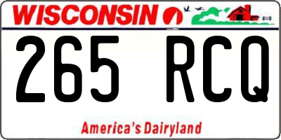 WI license plate 265RCQ
