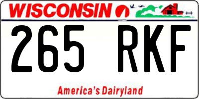 WI license plate 265RKF