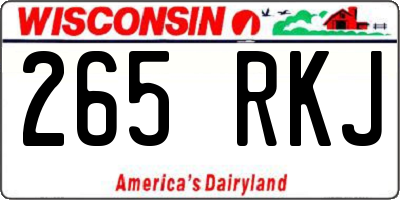 WI license plate 265RKJ